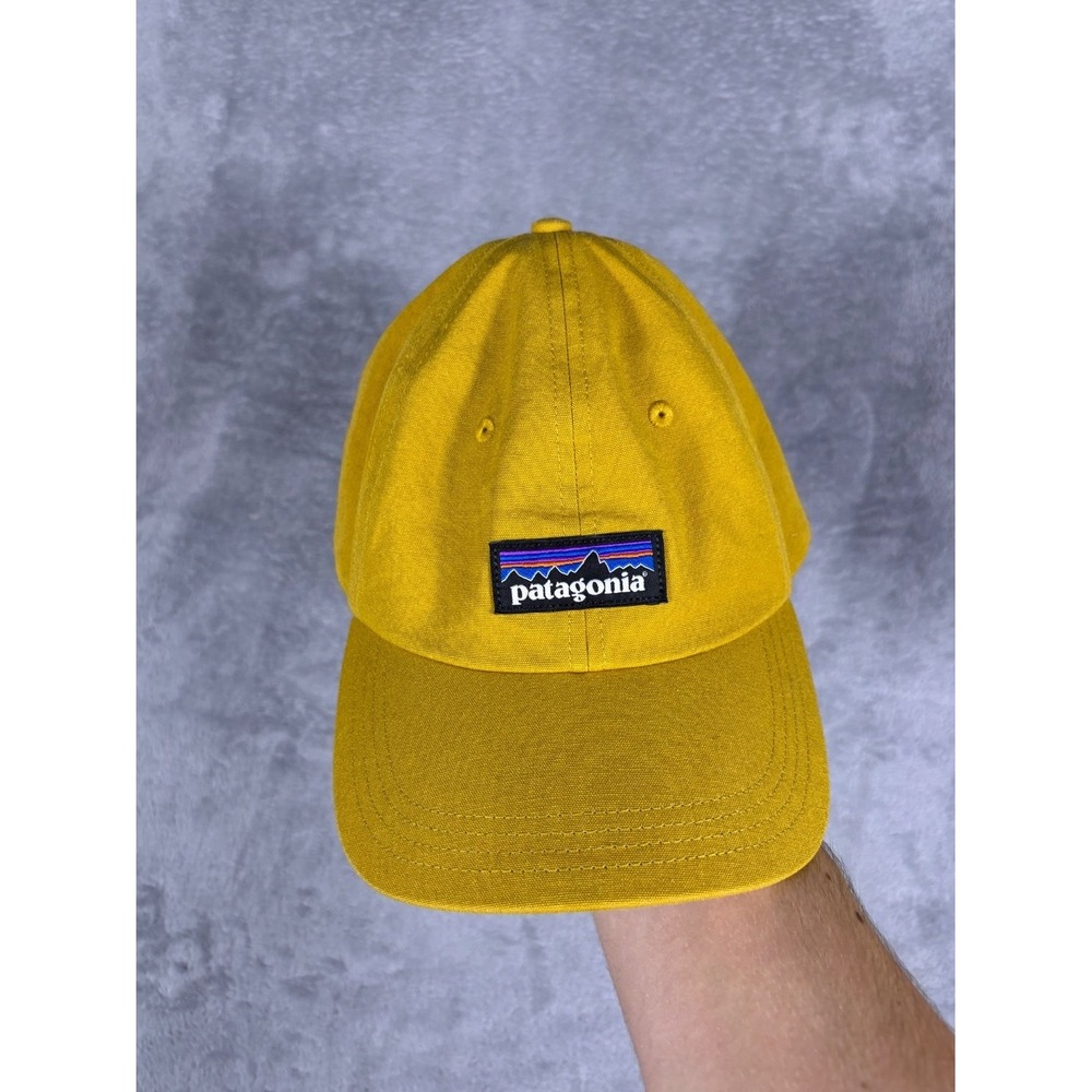 Patagonia P-6 Label Trad Cap Hat Mens Adjustable Yellow Strapback Dad OS